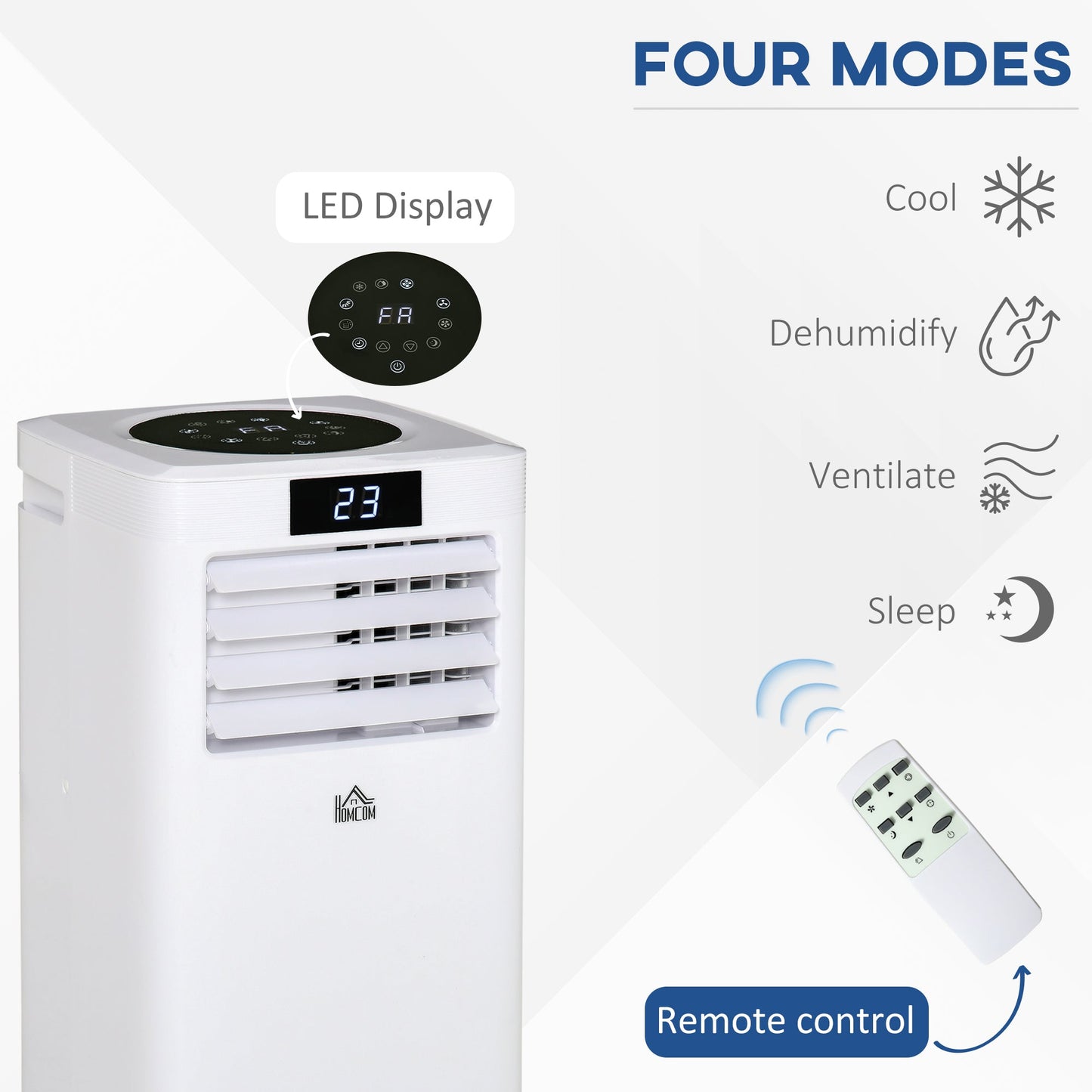 A Rated 7,000 BTU 4-In-1 Portable Dehumindifier With Remote & 24 Hour Timer by Homcom