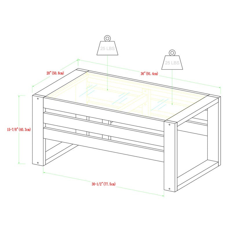 Norfolk Furniture Conservatory Coffee Table Wood & Glass Light Brown