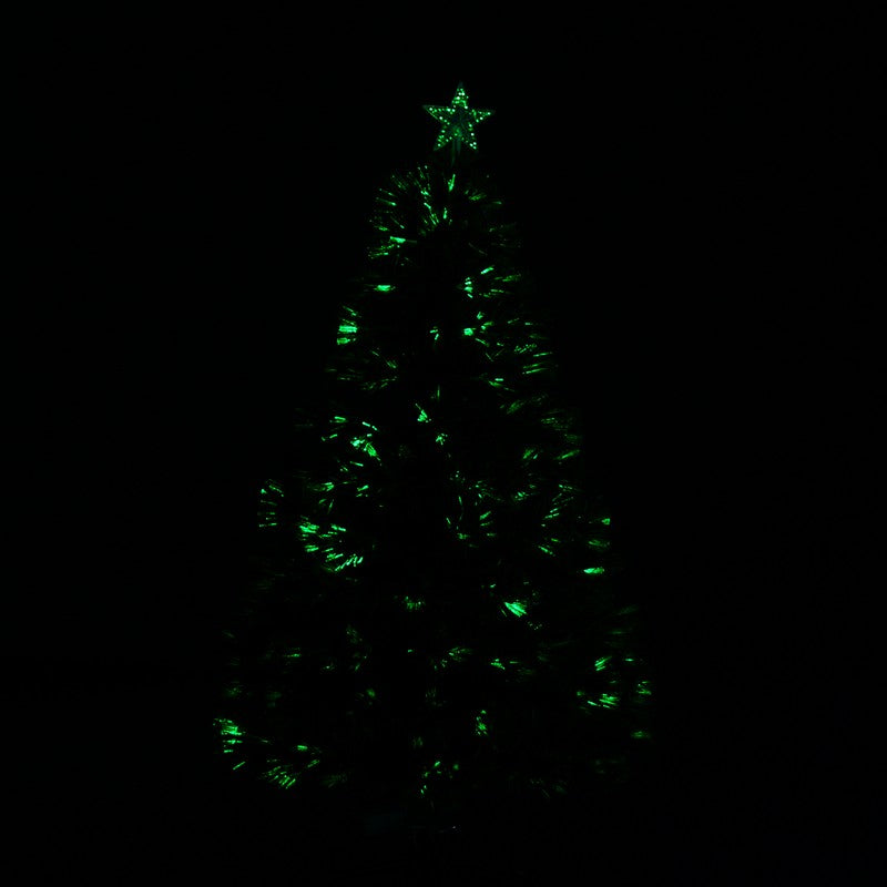 4 Foot Pre-Lit Fibre Optic Artificial Christmas Tree Holiday Xmas Décor with Tree Topper Multi-Colour