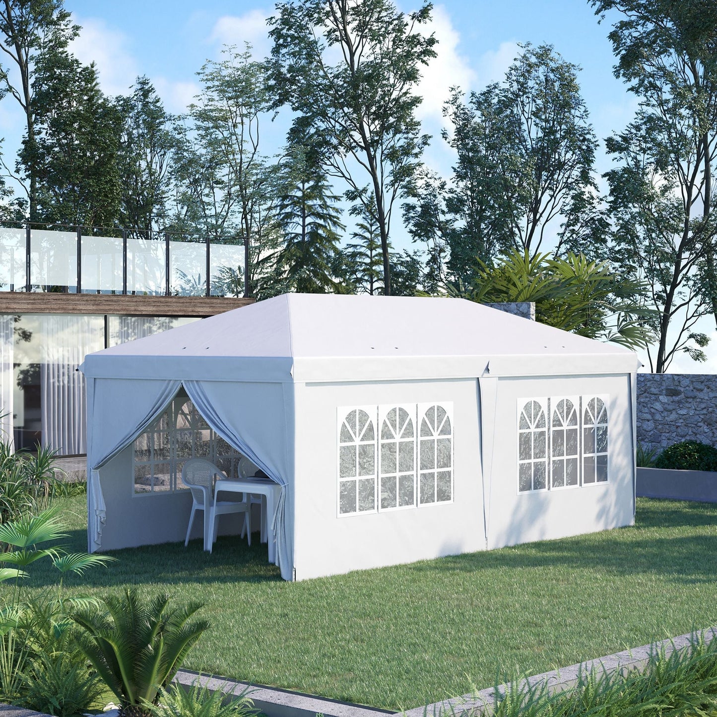 3 x 6 m Pop Up Gazebo with Sides and Windows