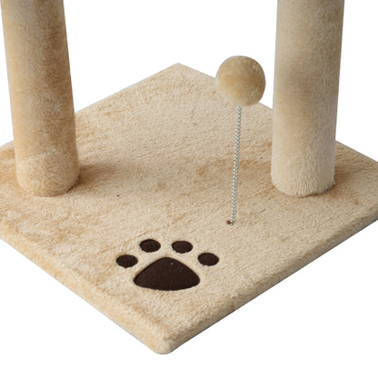 PawHut 40Lx 40Wx114H cm Cat Tree House Scratching Post Ball