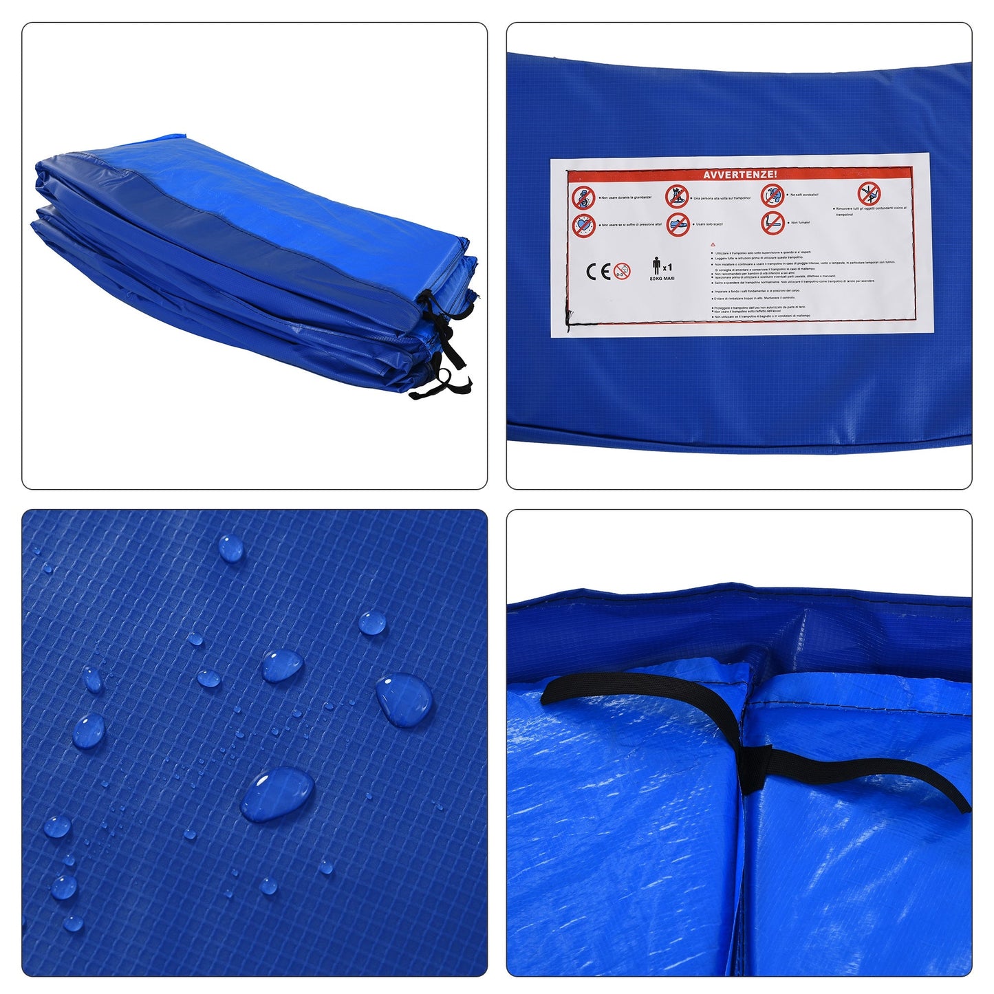 244cm Trampoline Pad Pads Replacement Safety Surround Pads Padding - 8ft Blue