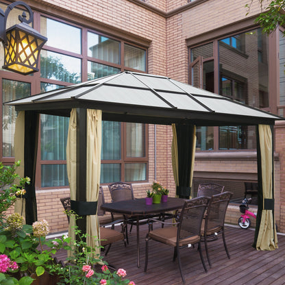 Outsunny 3 X 3.6M Hardtop Gazebo Canopy With Polycarbonate Roof And Aluminium Frame