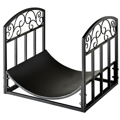 Iron Arched Log Rack Black