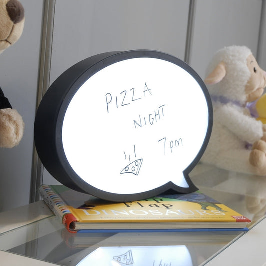 LED Christmas Oval Speech Bubble With Pen - 30cm