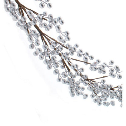 Berries Garland Christmas Decoration Silver - 130cm