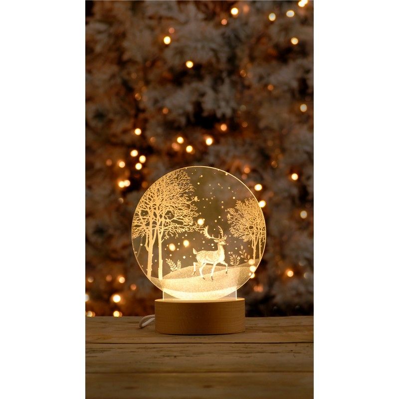 Acrylic Reindeer Forest Light - 19cm