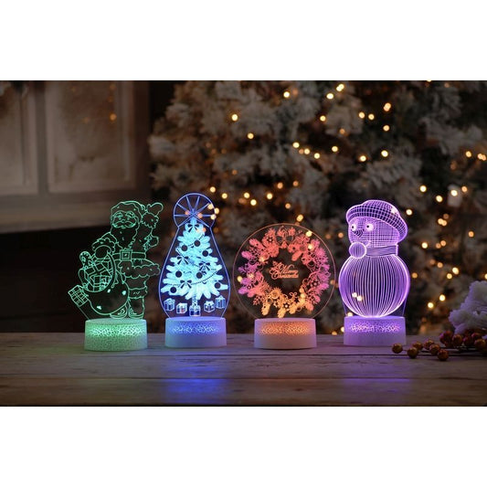 Acrylic Christmas Tree Indoor Illuminated Decoration Multicoloured 22cm