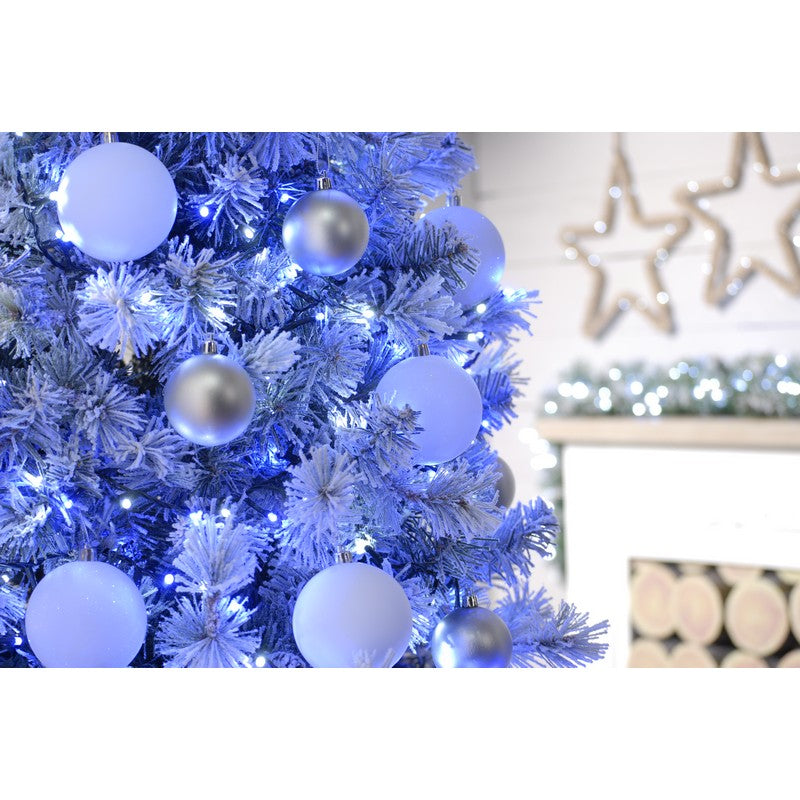 Christmas String Fairy Lights Multifunction Blue & White Outdoor 300 LED - 7.7m Firefly