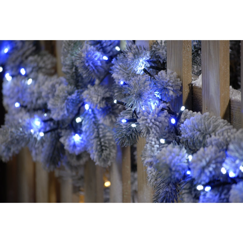 String Fairy Christmas Lights Multifunction Blue & White Outdoor 600 LED - 15.57m Arctic