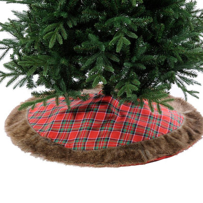 106cm Christmas Tree Skirt Fabric Tartan