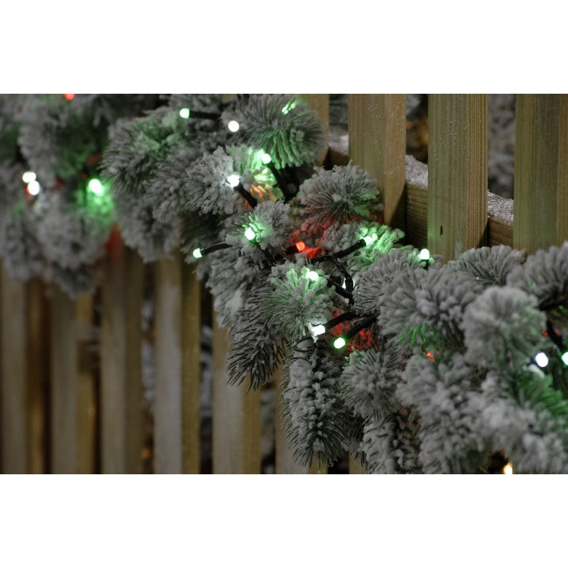 Christmas String Fairy Lights Multifunction Green & Red Outdoor 1000 LED - 24.97m Glow-Worm