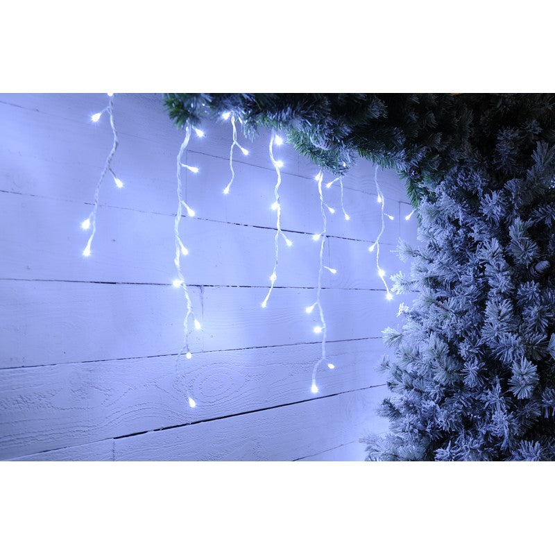 String Icicle Christmas Lights Multifunction White Outdoor 360 LED - 8.8m