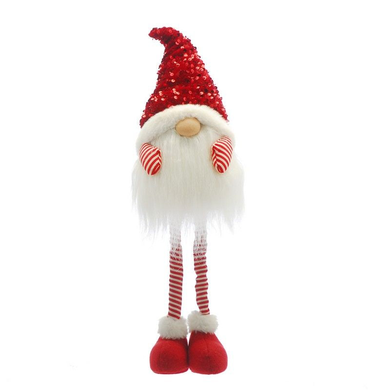 Gonk Christmas Decoration Red with Sequin Pattern - 56cm