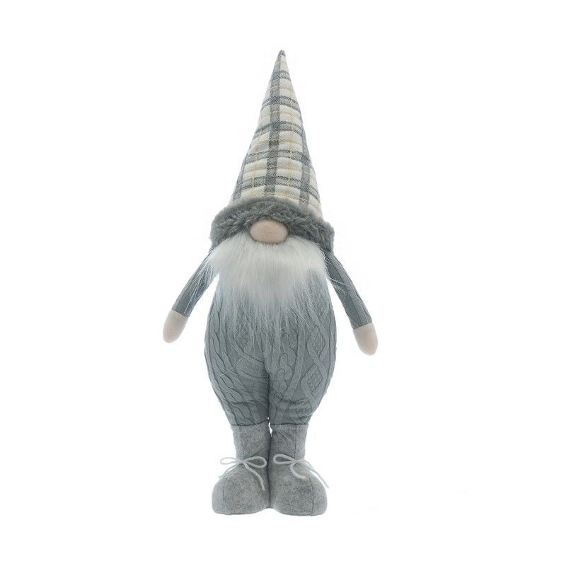 Gonk Christmas Decoration Grey with Tartan Pattern - 52cm