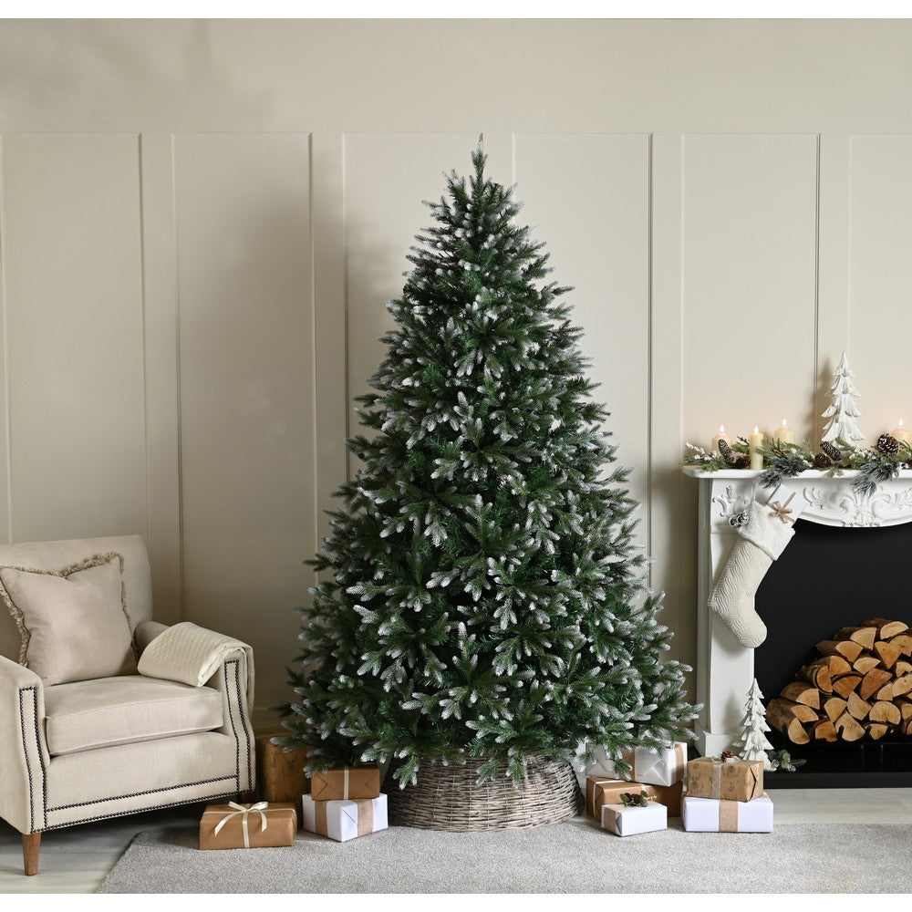 5ft Belvedere Pine Christmas Tree Artificial - White Frosted Green  487 Tips