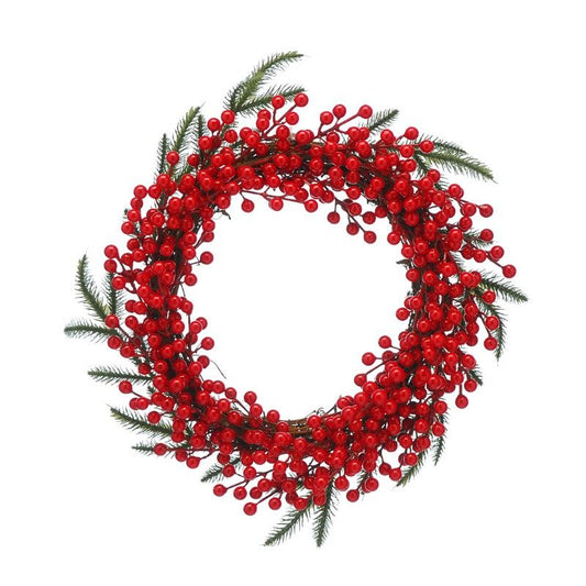 Berries & Bristles Wreath Christmas Decoration - 50cm