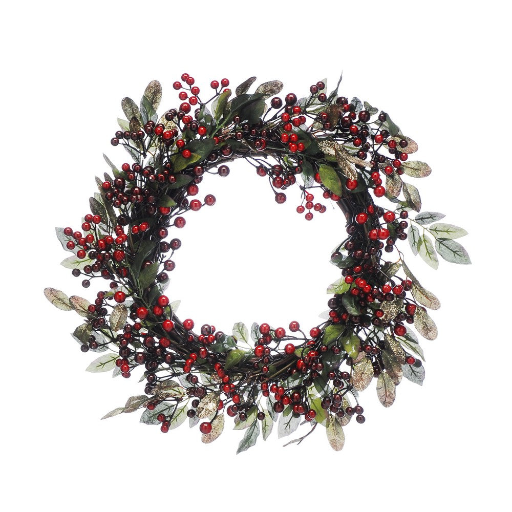 Berries & Leaves Wreath Christmas Decoration - 60cm