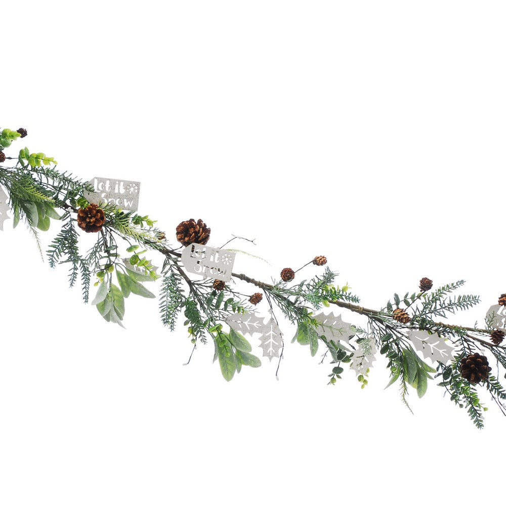 Garland Christmas Decoration Green & White - 152cm