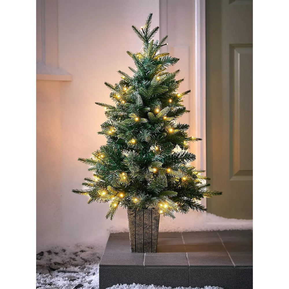 3ft Potted Christmas Tree Artificial - with LED Lights Warm White