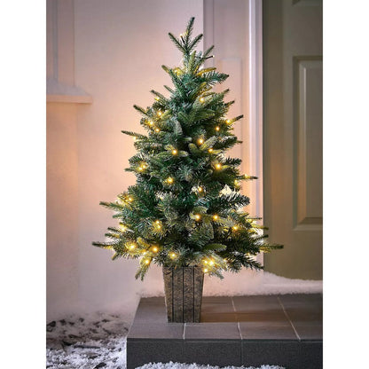 3ft Potted Christmas Tree Artificial - with LED Lights Warm White