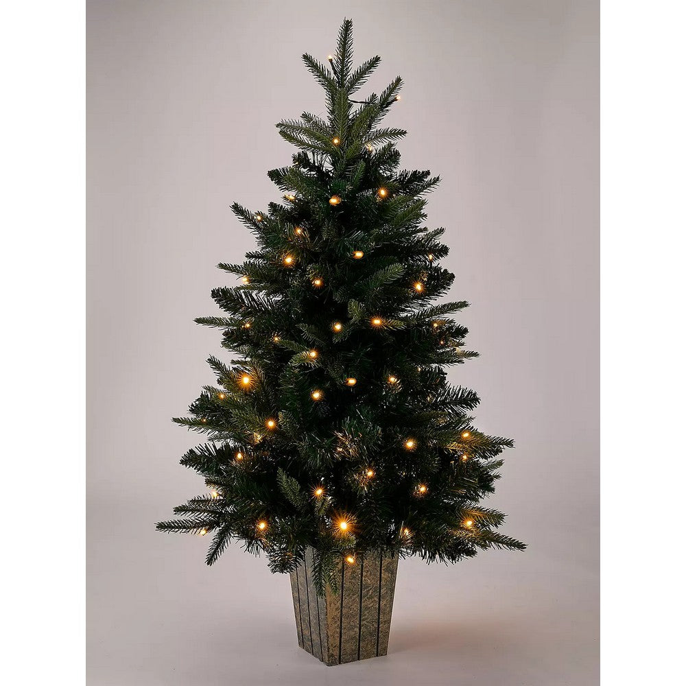 3ft Potted Christmas Tree Artificial - with LED Lights Warm White