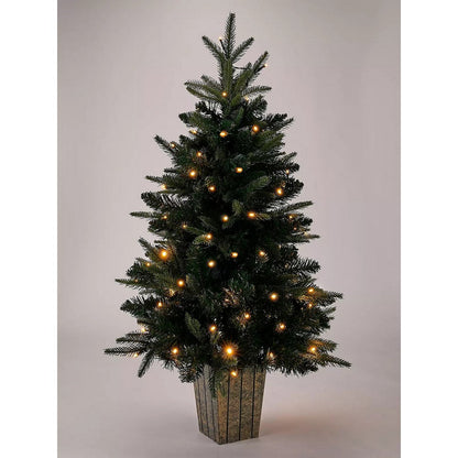 3ft Potted Christmas Tree Artificial - with LED Lights Warm White