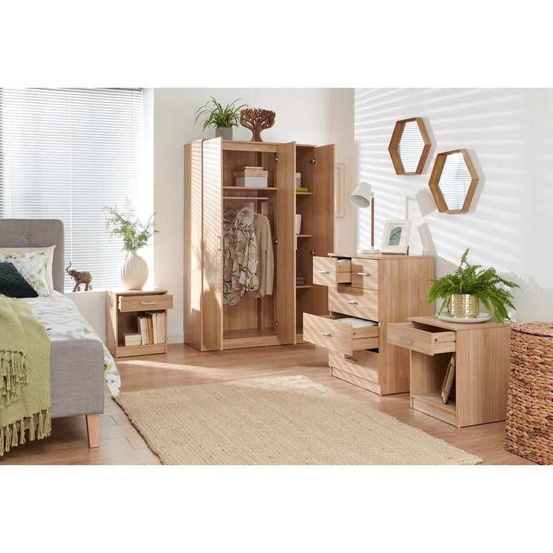 Panama 4 Piece Bedroom Furniture Set Natural Extending Table