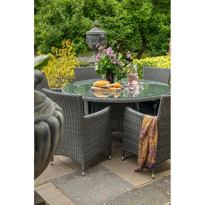 Royalcraft Paris Rattan Garden Patio Dining Set by Royalcraft - 6 Seats Grey Cushions