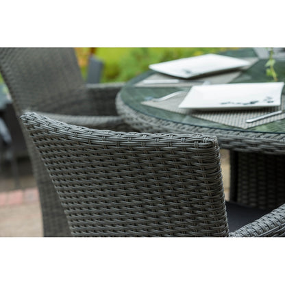 Royalcraft Paris Rattan Garden Patio Dining Set by Royalcraft - 6 Seats Grey Cushions