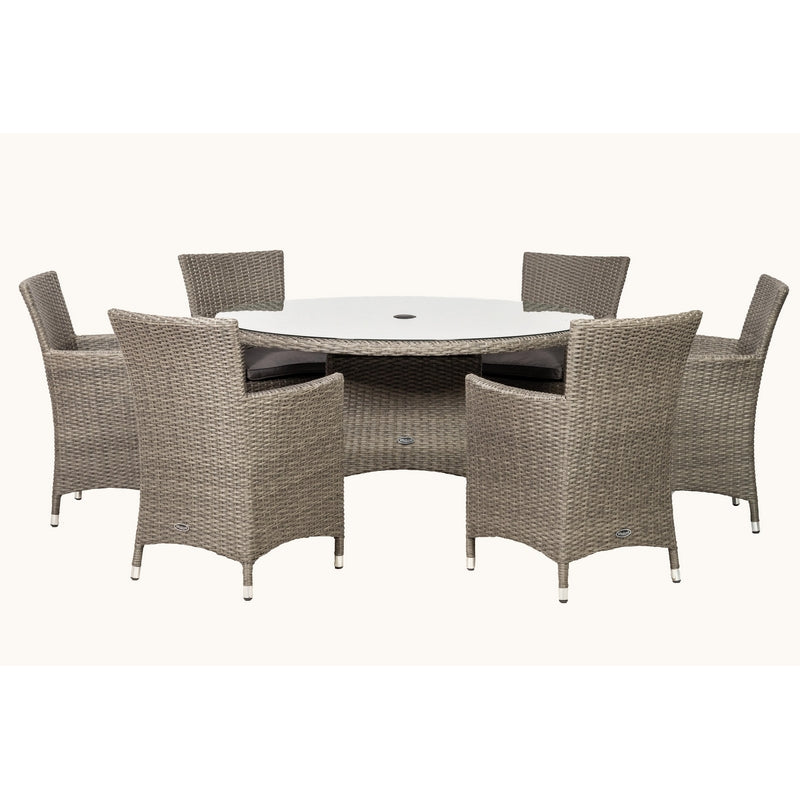 Royalcraft Paris Rattan Garden Patio Dining Set by Royalcraft - 6 Seats Grey Cushions