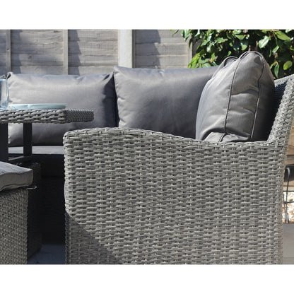 Royalcraft Paris Rattan Garden Corner Sofa by Royalcraft - 8 Seats Grey Cushions