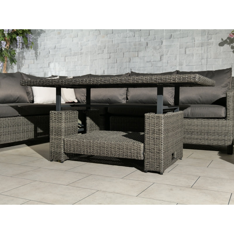 Royalcraft Paris Rattan Garden Corner Sofa by Royalcraft - 8 Seats Grey Cushions