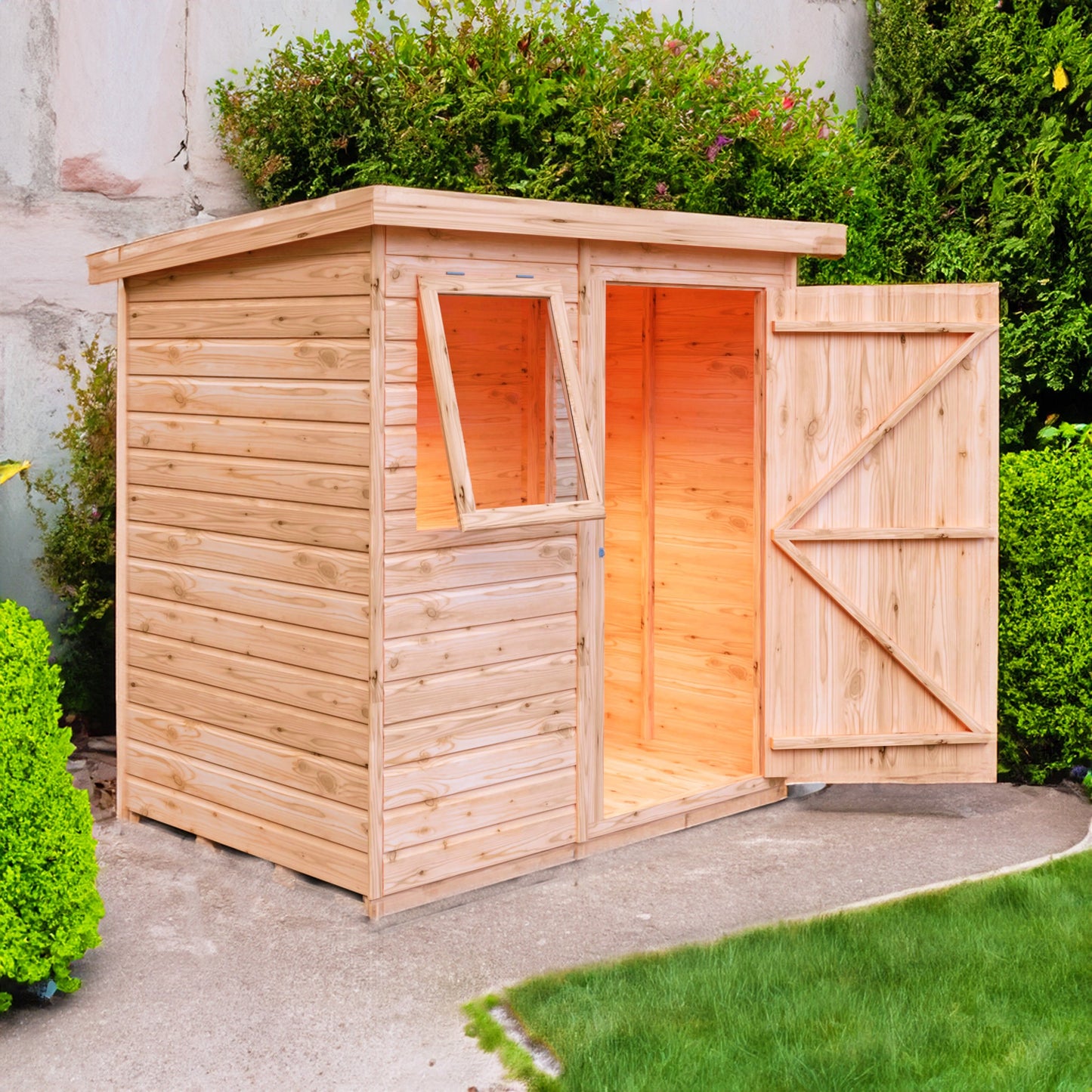 Shire Hampshire 6' 5" x 4' 5" Pent Shed - Premium Dip Treated Shiplap