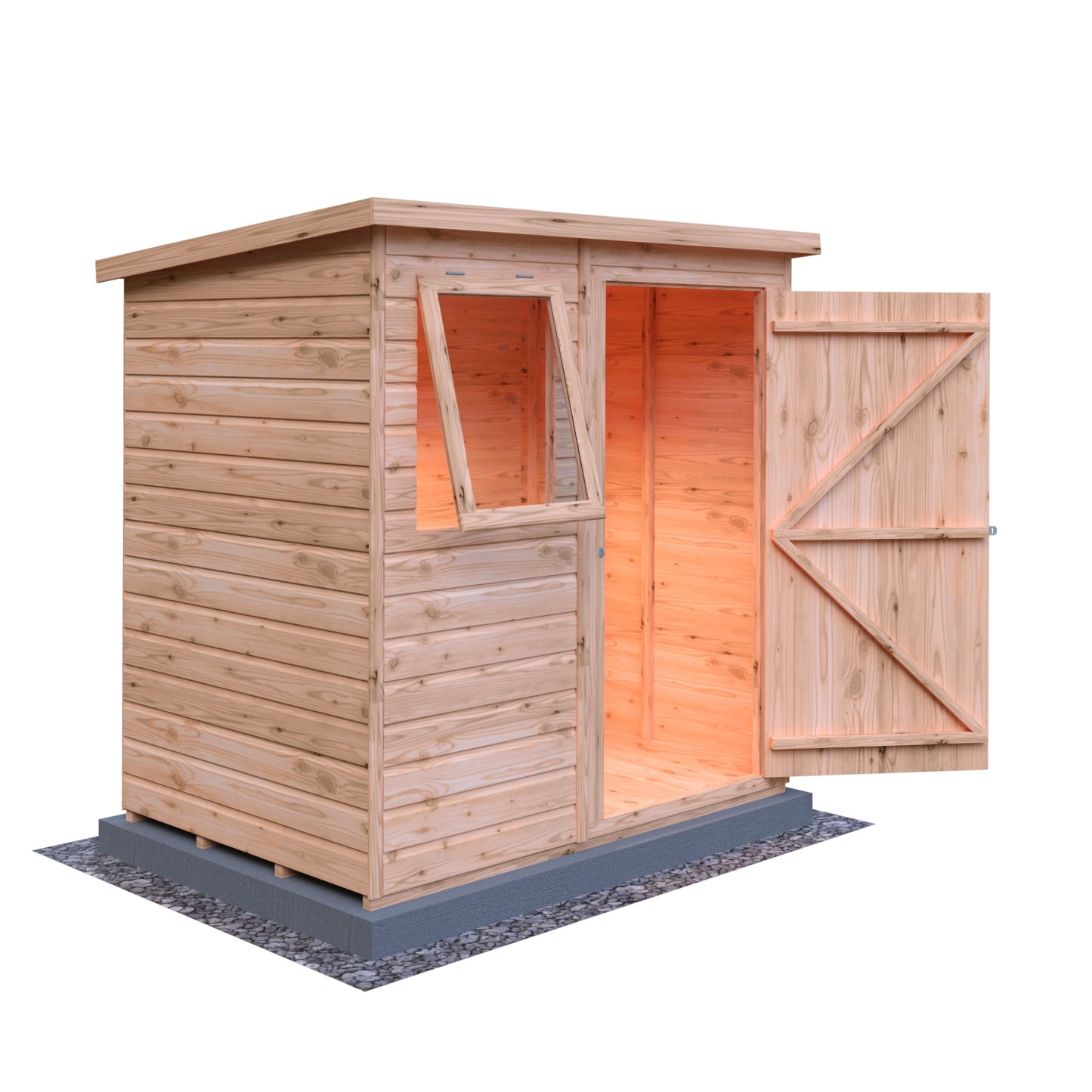 Shire Hampshire 6' 5" x 4' 5" Pent Shed - Premium Dip Treated Shiplap