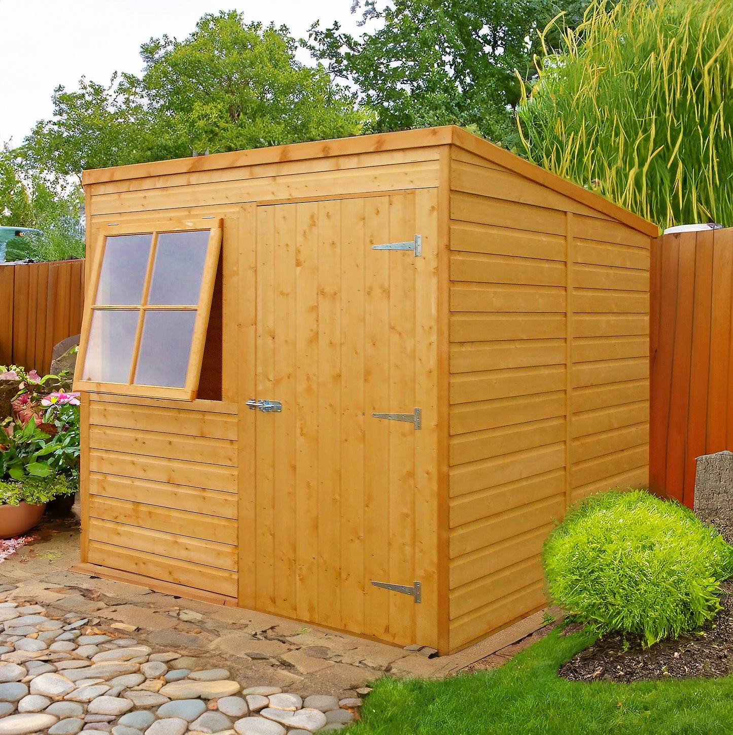 Shire Hampshire 6' 5" x 6' 8" Pent Shed - Premium Dip Treated Shiplap