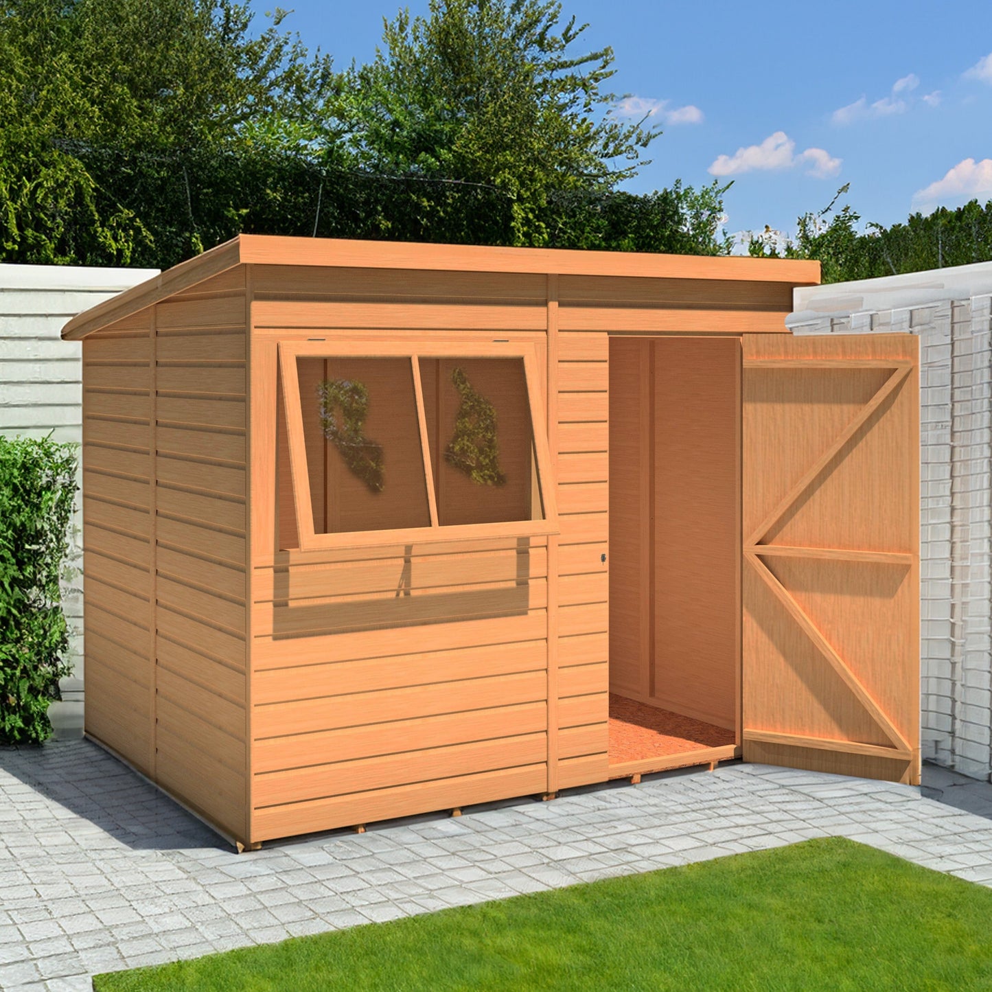 Shire Hampshire 7' 10" x 6' Pent Shed - Premium Dip Treated Shiplap