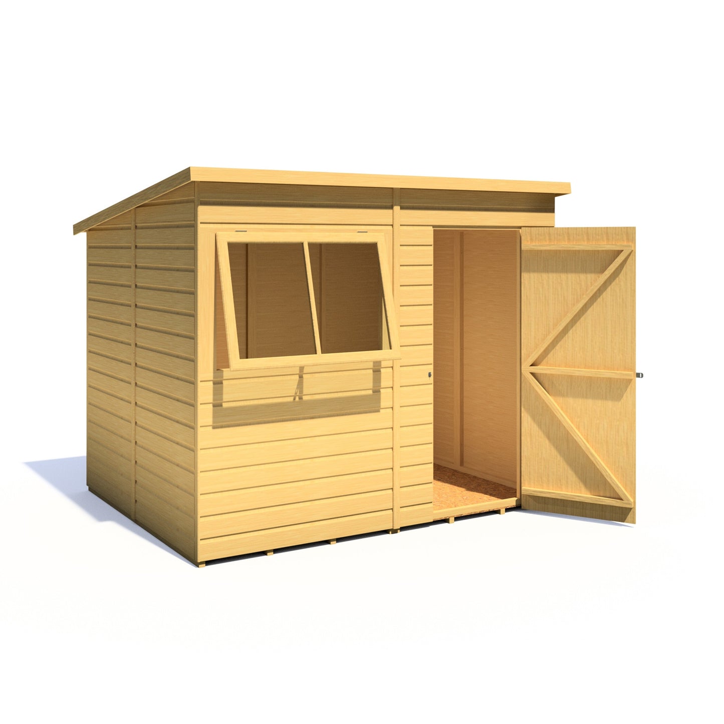 Shire Hampshire 7' 10" x 6' Pent Shed - Premium Dip Treated Shiplap