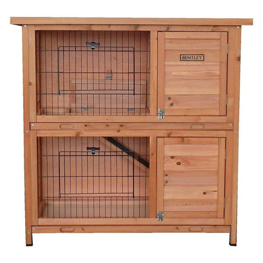 Wensum FSC Wood 2 Storey Rabbit Hutch 02 with Galvanised Tray