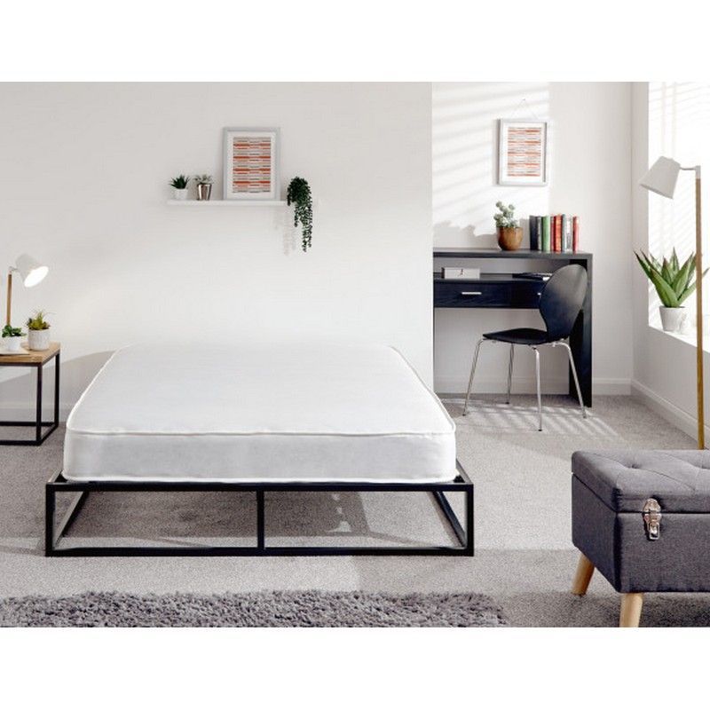 GFW Platform Double Bed Metal Black 4 x 6ft