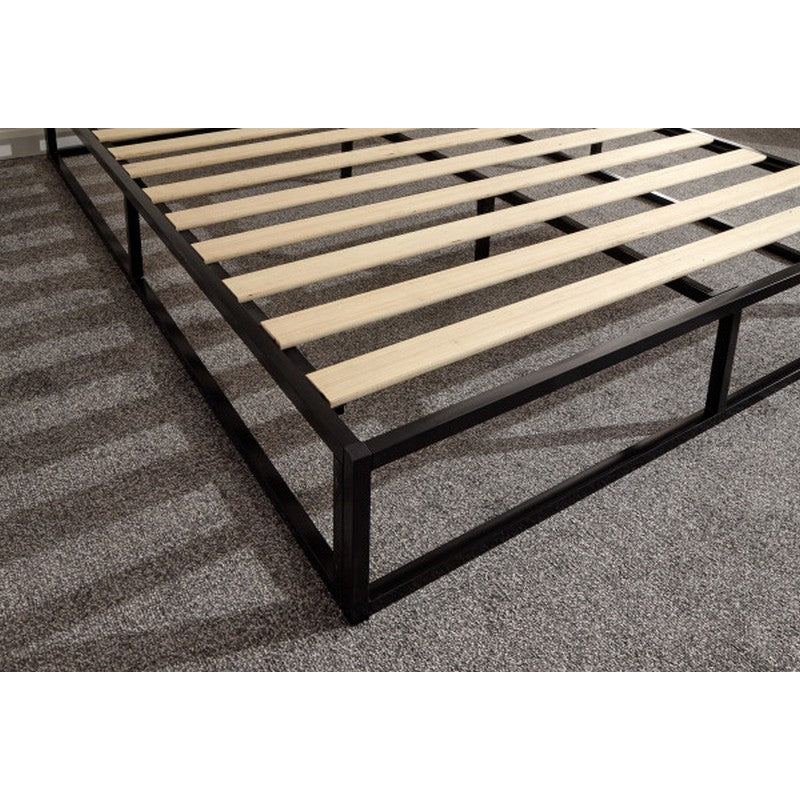 GFW Platform Double Bed Metal Black 4 x 6ft