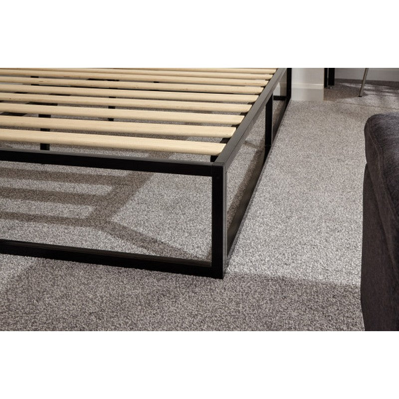 GFW Platform Double Bed Metal Black 4 x 6ft