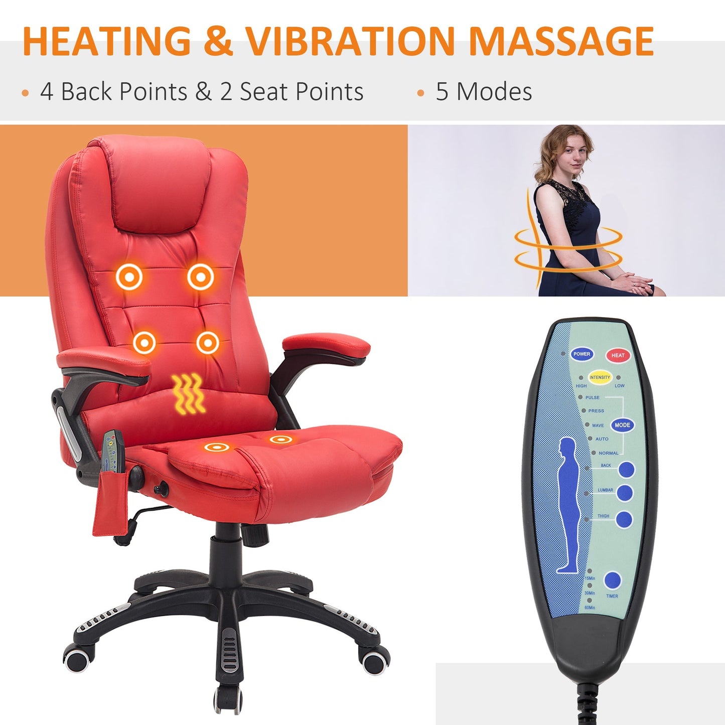 Homcom Executive Office Chair With Massage And Heat