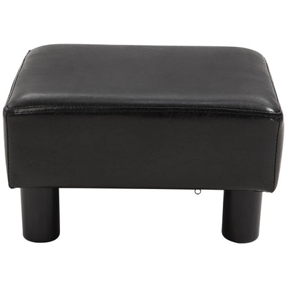 PU Leather Footstool Foot Rest Small Seat Foot Rest Chair Dark Brown Home Office with Legs 40 x 30 x 24cm