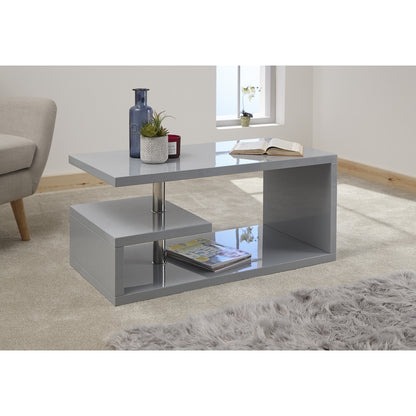 GFW Polar Coffee Table Grey 2 Shelves