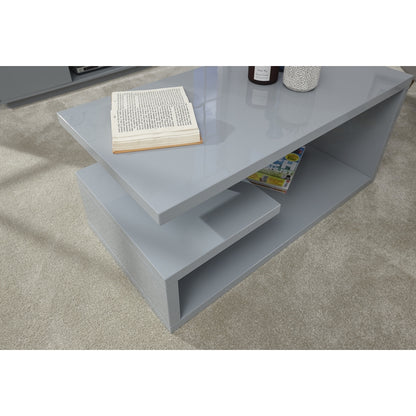 GFW Polar Coffee Table Grey 2 Shelves