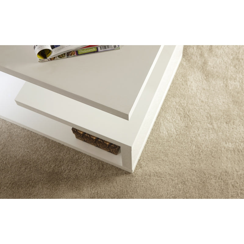 GFW Polar Coffee Table White 2 Shelves