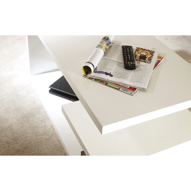 GFW Polar Coffee Table White 2 Shelves