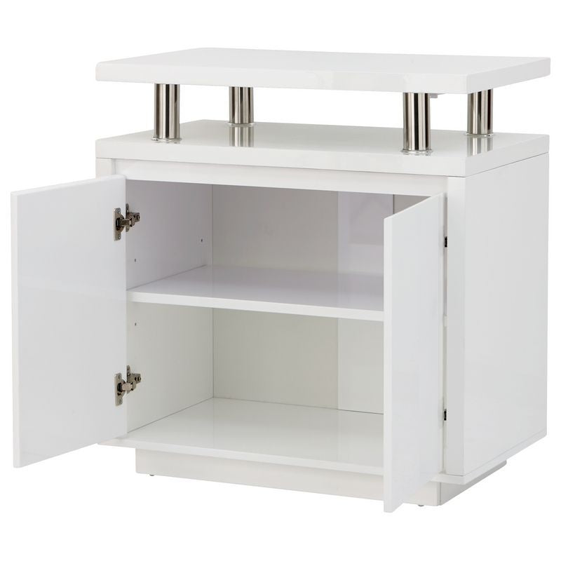 GFW Polar Sideboard White 2 Doors 2 Shelves