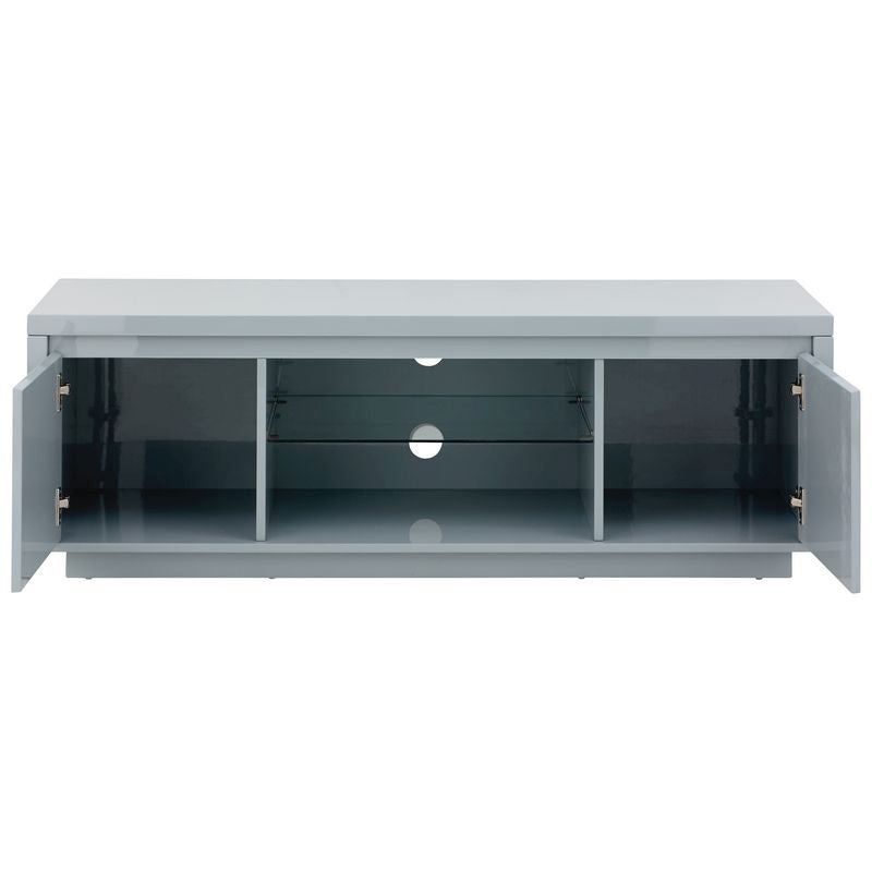 GFW Polar TV Unit Grey 2 Shelves 2 Doors